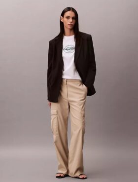 Pantaloni cargo din twill moale