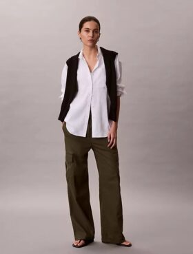 Pantaloni cargo din twill moale
