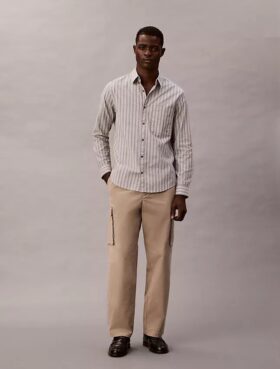 Pantaloni cargo drepți din bumbac Cotton Stretch