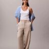 Pantaloni cargo relaxați din saten twill Pantaloni cargo relaxați din saten twill