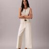 Pantaloni chino croiți, cu picior larg Pantaloni chino croiți, cu picior larg