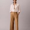 Pantaloni chino croiți, cu picior larg Pantaloni chino croiți, cu picior larg