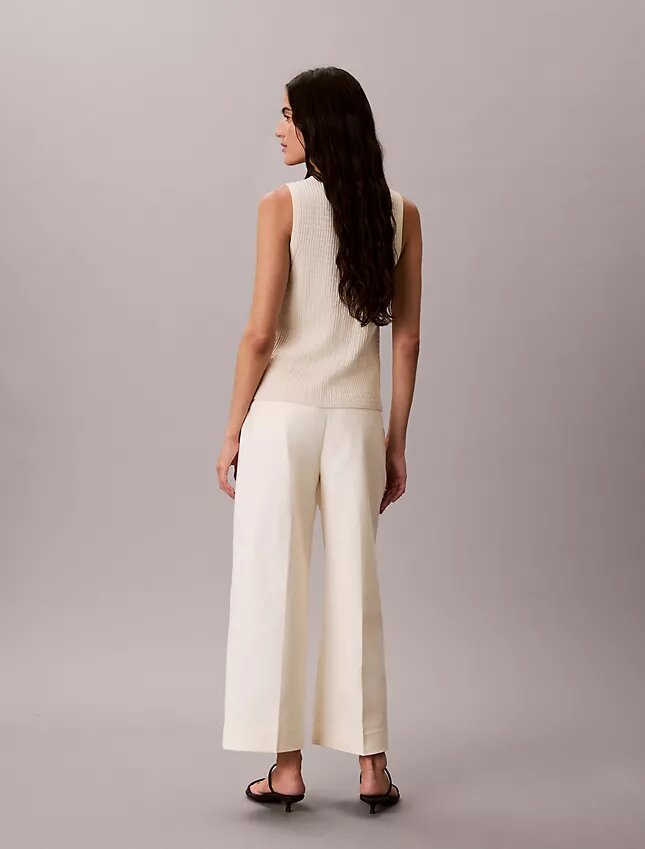 Pantaloni chino croiți, cu picior larg Pantaloni chino croiți, cu picior larg