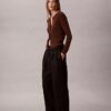 Pantaloni chino cu croi larg și talie ajustabilă