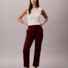 Pantaloni chino din bumbac elastic, cu croială dreaptă