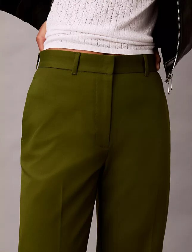 Pantaloni chino din bumbac elastic, cu croială dreaptă Pantaloni chino din bumbac elastic, cu croială dreaptă