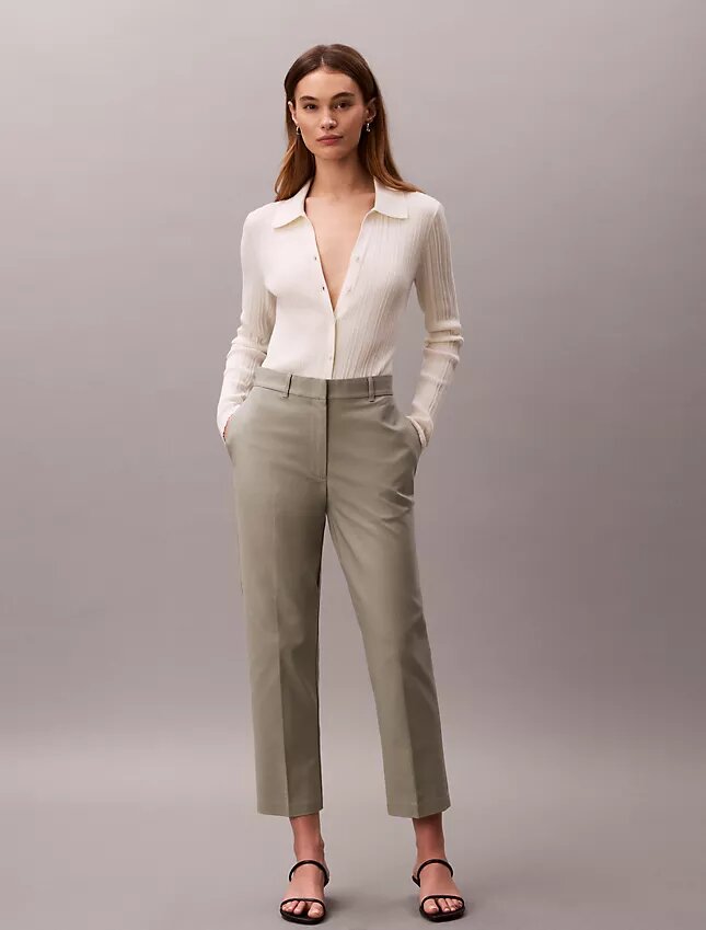 Pantaloni chino drepți din bumbac Cotton Stretch Pantaloni chino drepți din bumbac Cotton Stretch
