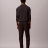 Pantaloni chino slim conici din satin de bumbac Pantaloni chino slim conici din satin de bumbac
