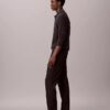 Pantaloni chino slim conici din satin de bumbac Pantaloni chino slim conici din satin de bumbac