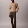 Pantaloni chino slim din satin de bumbac Pantaloni chino slim din satin de bumbac
