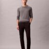 Pantaloni chino slim din satin de bumbac Pantaloni chino slim din satin de bumbac