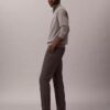 Pantaloni chino slim din satin de bumbac Pantaloni chino slim din satin de bumbac