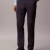 Pantaloni chino slim din satin de bumbac Pantaloni chino slim din satin de bumbac
