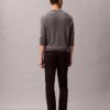 Pantaloni chino slim din satin de bumbac Pantaloni chino slim din satin de bumbac