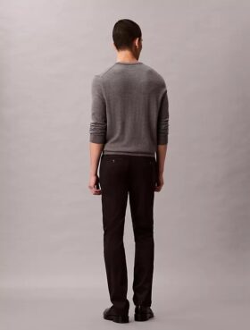 Pantaloni chino slim din satin de bumbac