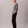 Pantaloni chino slim din satin de bumbac Pantaloni chino slim din satin de bumbac