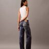 Pantaloni croiți cu imprimeu Denim Pantaloni croiți cu imprimeu Denim