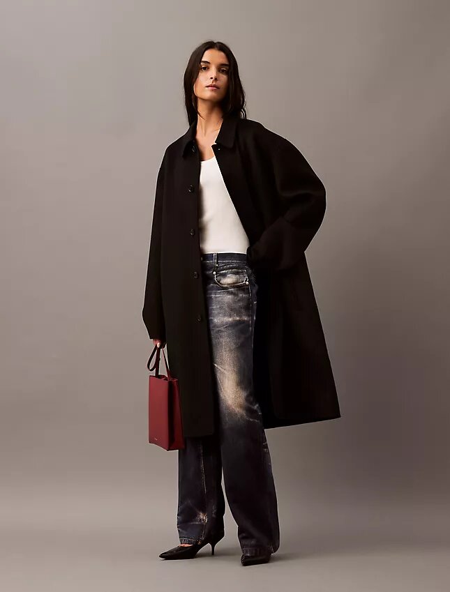 Pantaloni croiți cu imprimeu Denim Pantaloni croiți cu imprimeu Denim