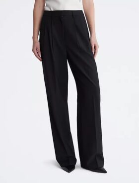 Pantaloni croiți cu picior larg