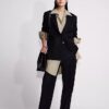 Pantaloni croiți din amestec de lână Pantaloni croiți din amestec de lână