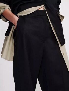 Pantaloni croiți din amestec de lână