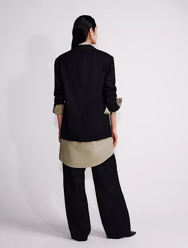 Pantaloni croiți din amestec de lână Pantaloni croiți din amestec de lână