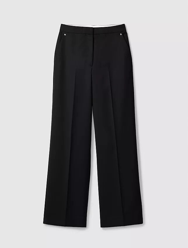 Pantaloni croiți din amestec de lână Pantaloni croiți din amestec de lână