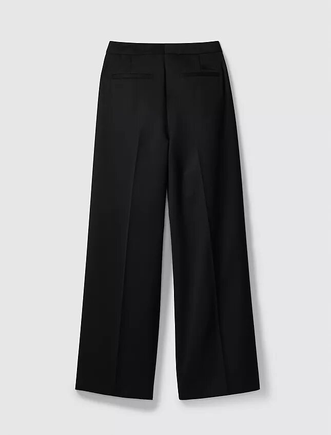 Pantaloni croiți din amestec de lână Pantaloni croiți din amestec de lână