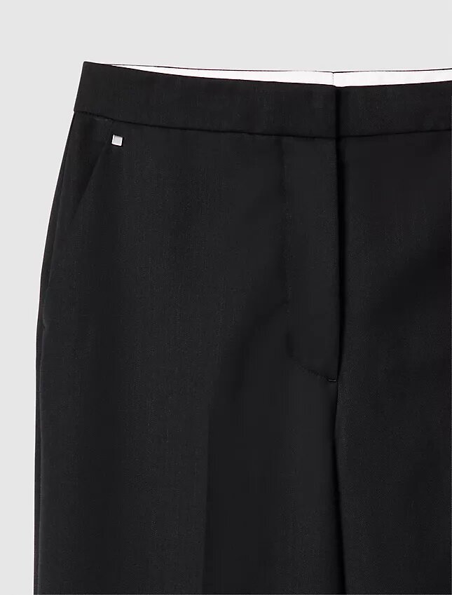 Pantaloni croiți din amestec de lână Pantaloni croiți din amestec de lână