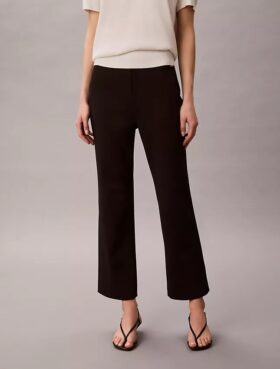 Pantaloni croiți, evazați, din țesătură Ponte