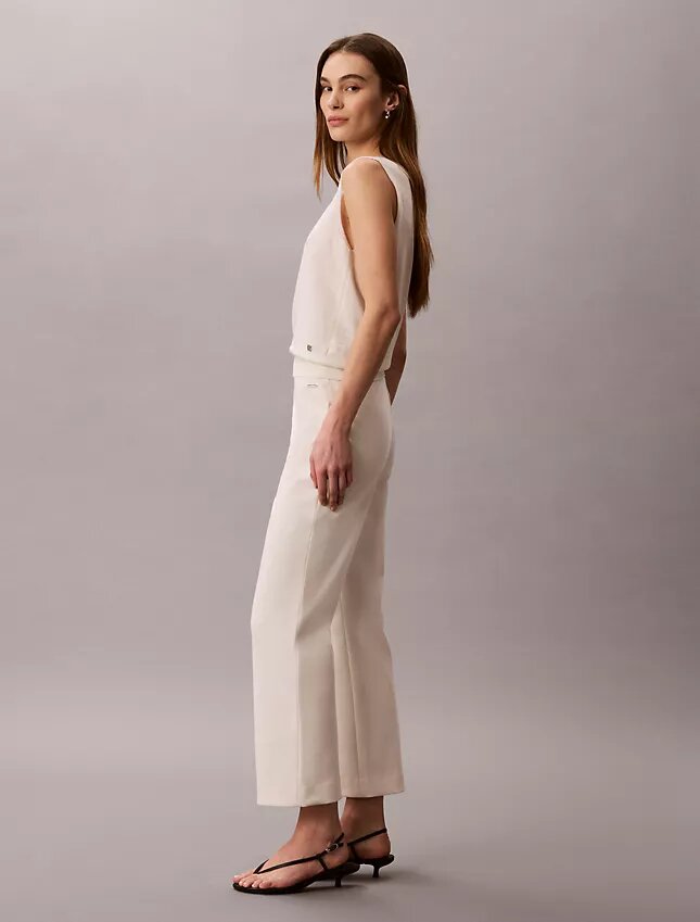 Pantaloni croiți, evazați, din țesătură Ponte Pantaloni croiți, evazați, din țesătură Ponte