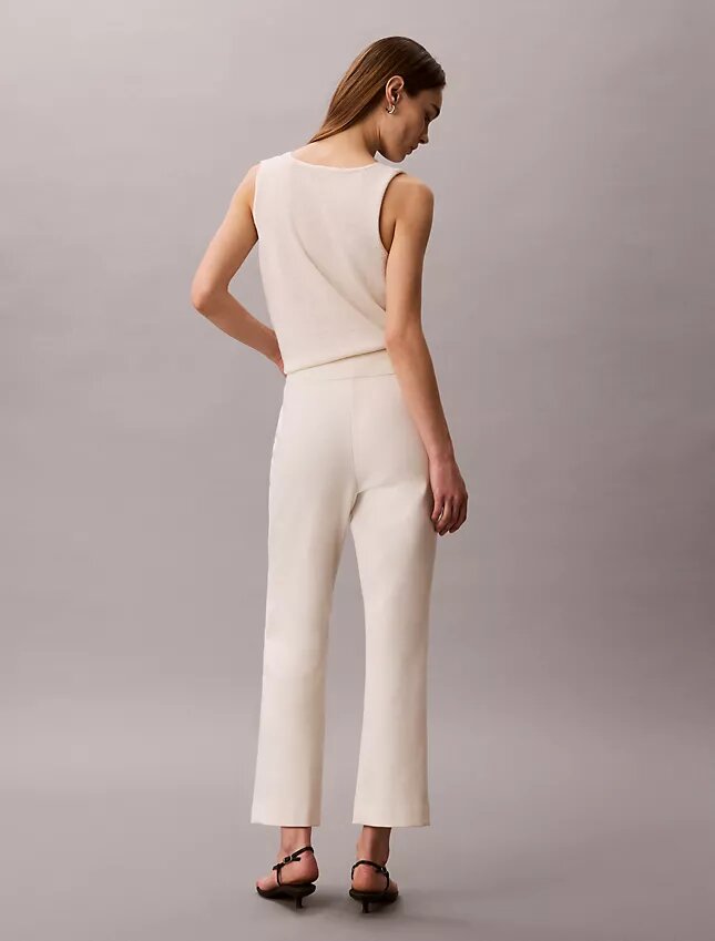 Pantaloni croiți, evazați, din țesătură Ponte Pantaloni croiți, evazați, din țesătură Ponte