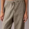 Pantaloni cu talie elastică din tifon dublu