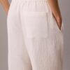 Pantaloni cu talie elastică din tifon dublu