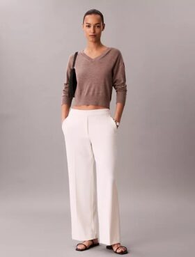 Pantaloni de călătorie din crep elastic