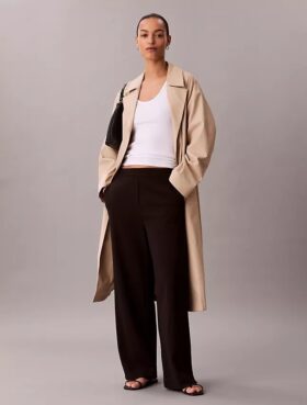 Pantaloni de călătorie din crep elastic