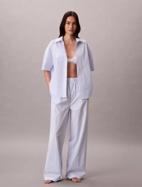 Pantaloni de dormit din poplin de bumbac