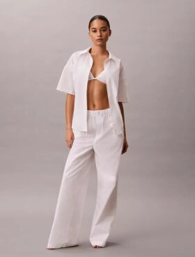 Pantaloni de dormit din poplin de bumbac