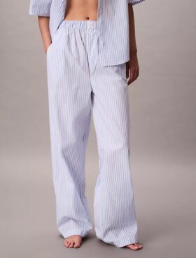 Pantaloni de dormit din poplin de bumbac