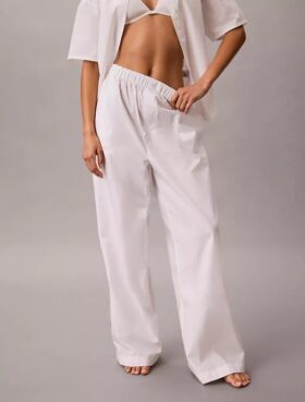Pantaloni de dormit din poplin de bumbac