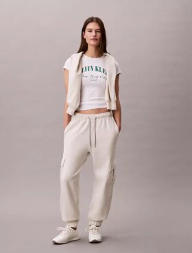 Pantaloni de jogging cargo din fleece cu Monogram