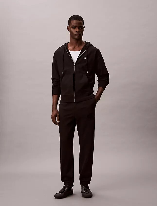 Pantaloni de jogging cu patch Monogram din fleece Pantaloni de jogging cu patch Monogram din fleece
