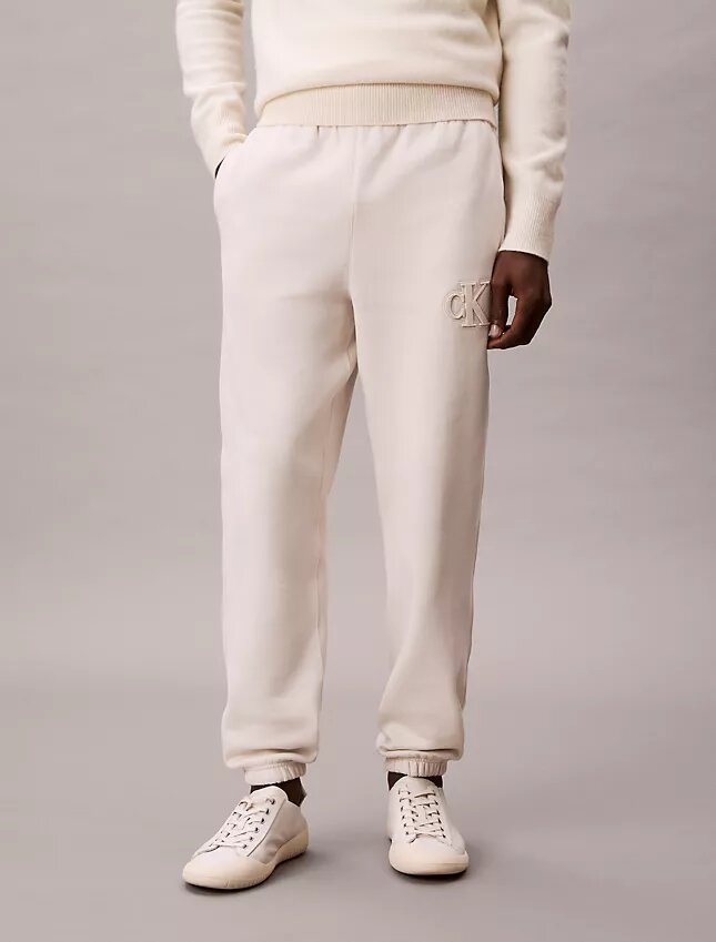 Pantaloni de jogging cu patch Monogram din fleece Pantaloni de jogging cu patch Monogram din fleece