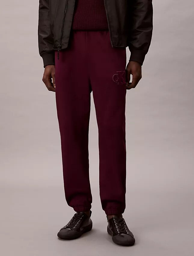 Pantaloni de jogging cu patch Monogram din fleece Pantaloni de jogging cu patch Monogram din fleece