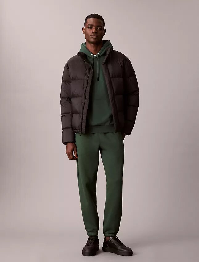 Pantaloni de jogging din fleece cu logo arhivă Pantaloni de jogging din fleece cu logo arhivă