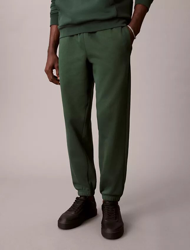 Pantaloni de jogging din fleece cu logo arhivă Pantaloni de jogging din fleece cu logo arhivă