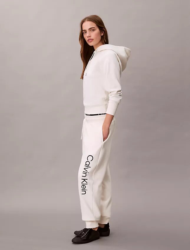 Pantaloni de jogging din fleece cu logo grafic Pantaloni de jogging din fleece cu logo grafic
