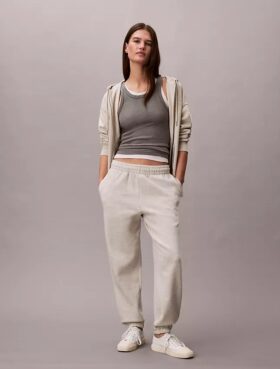 Pantaloni de jogging din fleece cu monogramă