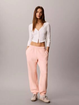 Pantaloni de jogging din fleece cu monogramă
