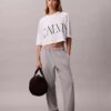 Pantaloni de jogging din material French Terry cu imprimeu Monologo Pantaloni de jogging din material French Terry cu imprimeu Monologo